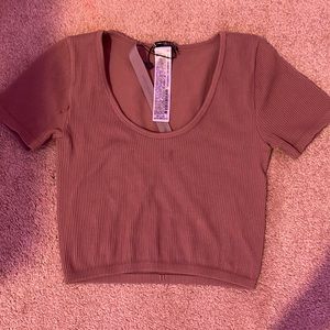 A brown crop top